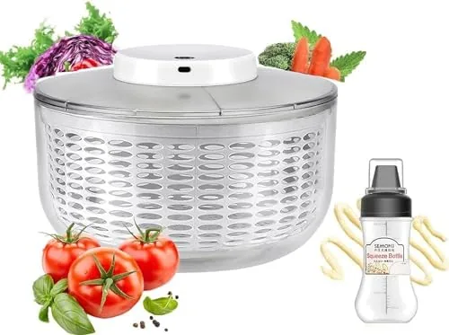 electric salad spinner 6l lettuce spinnerlarge salad vegetable dryer