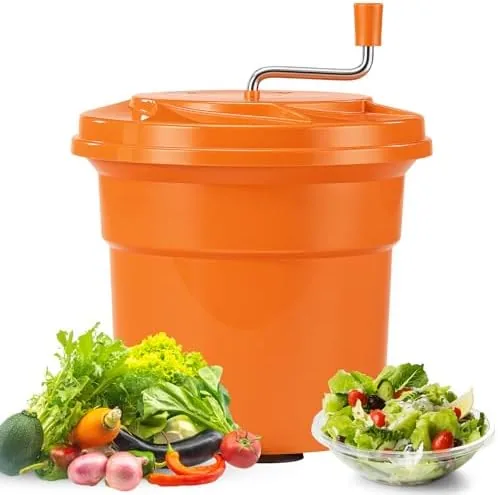fnova commercial salad spinner 66 gal 2642 qt salad spinner with 492 ft drain tube anti slip feet large manual lettuce spinner for catering home farm